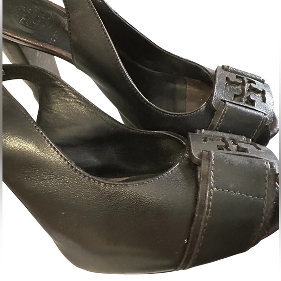 Tory Burch Black Sling Back  Heels - Picture 2 of 5